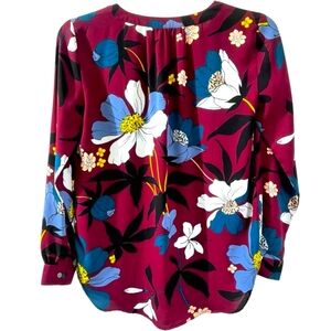 Small Long Sleeve Floral Ann Taylor LOFT Blouse